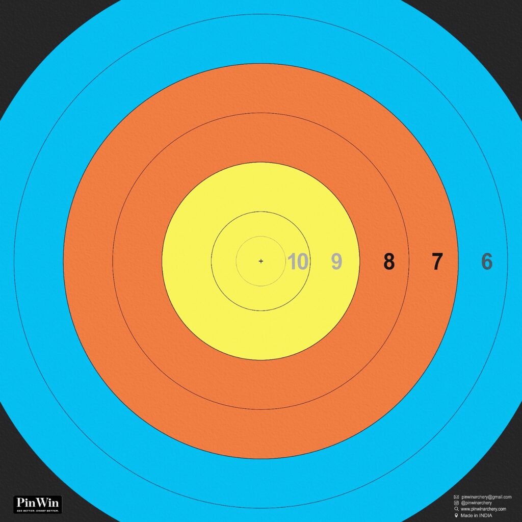 PinWin 122cm Recurve Target Face with 10 scoring rings – World Archery official colors for 70-meter competition and Olympic training – Waterproof and tear-resistant