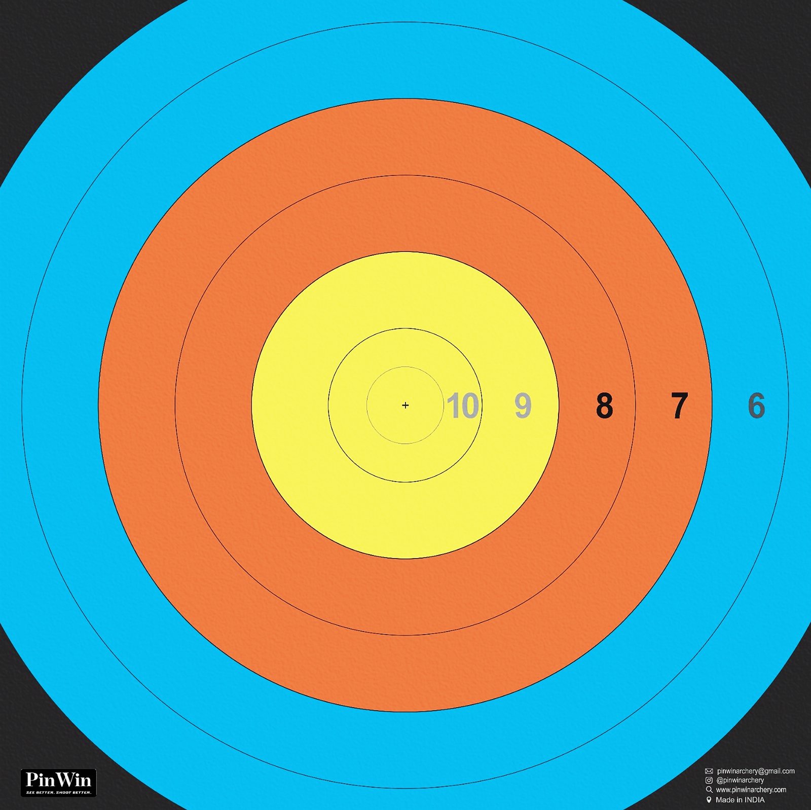 PinWin 122cm Recurve Target Face with 10 scoring rings – World Archery official colors for 70-meter competition and Olympic training – Waterproof and tear-resistant