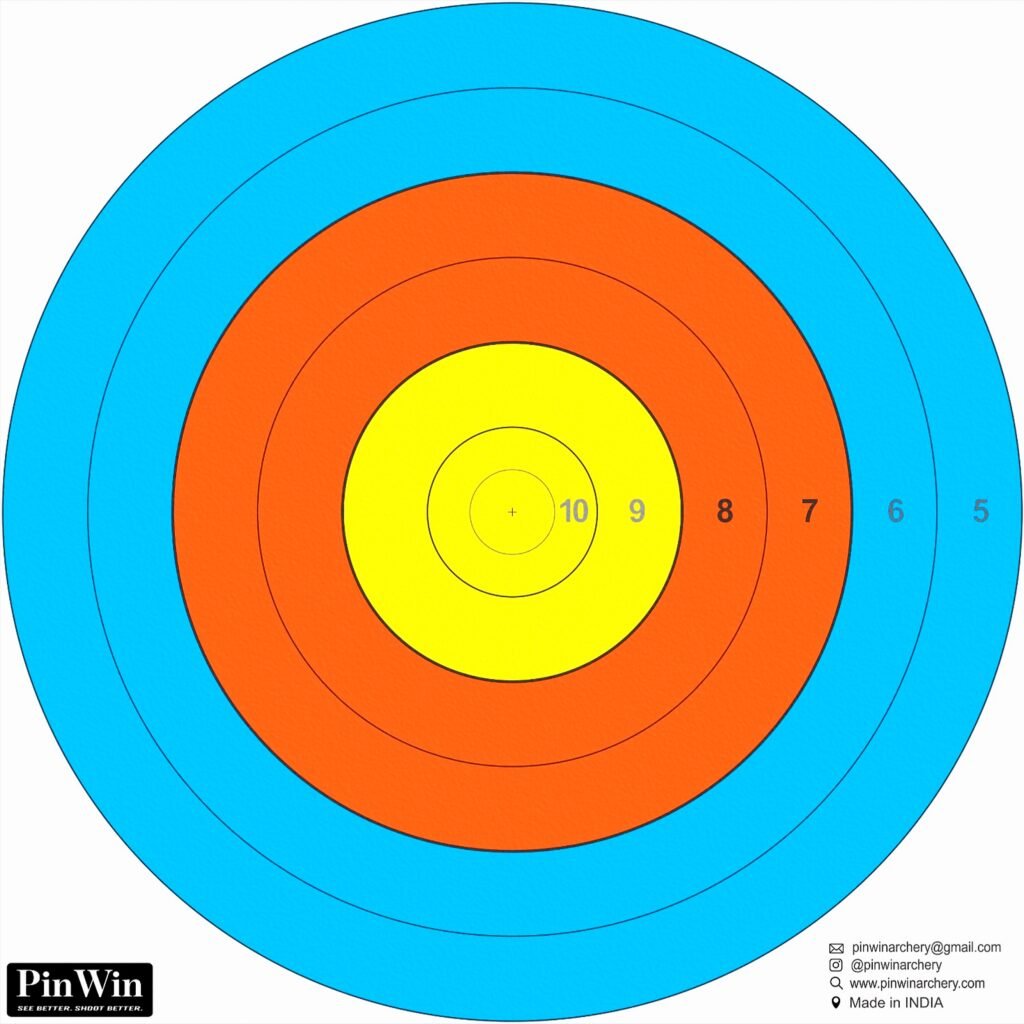 PinWin 80cm Compound Target Face with 6 precision rings – World Archery standard colors, waterproof, and tear-resistant for professional archery practice