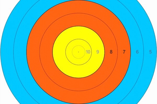 PinWin 80cm Compound Target Face with 6 precision rings – World Archery standard colors, waterproof, and tear-resistant for professional archery practice